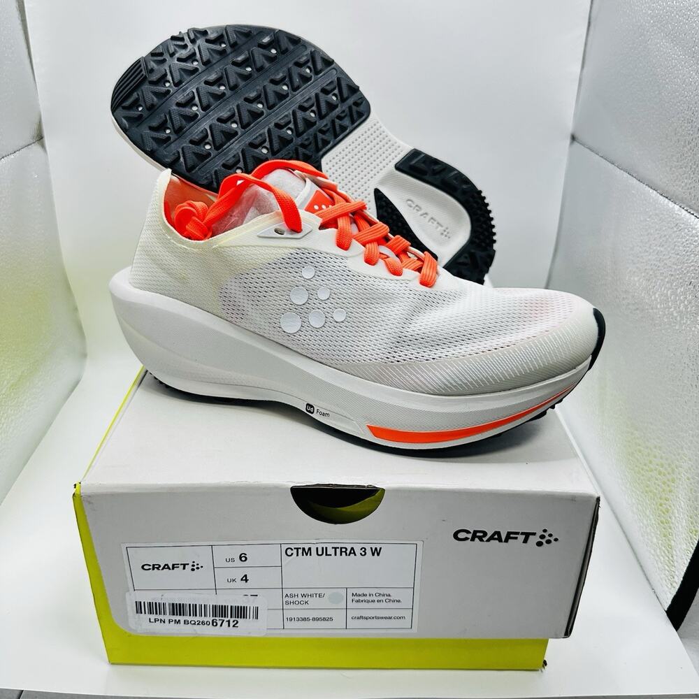 Craft Sports CTM Ultra 3 W Running Shoe Ash White / Shock Women's Size 6